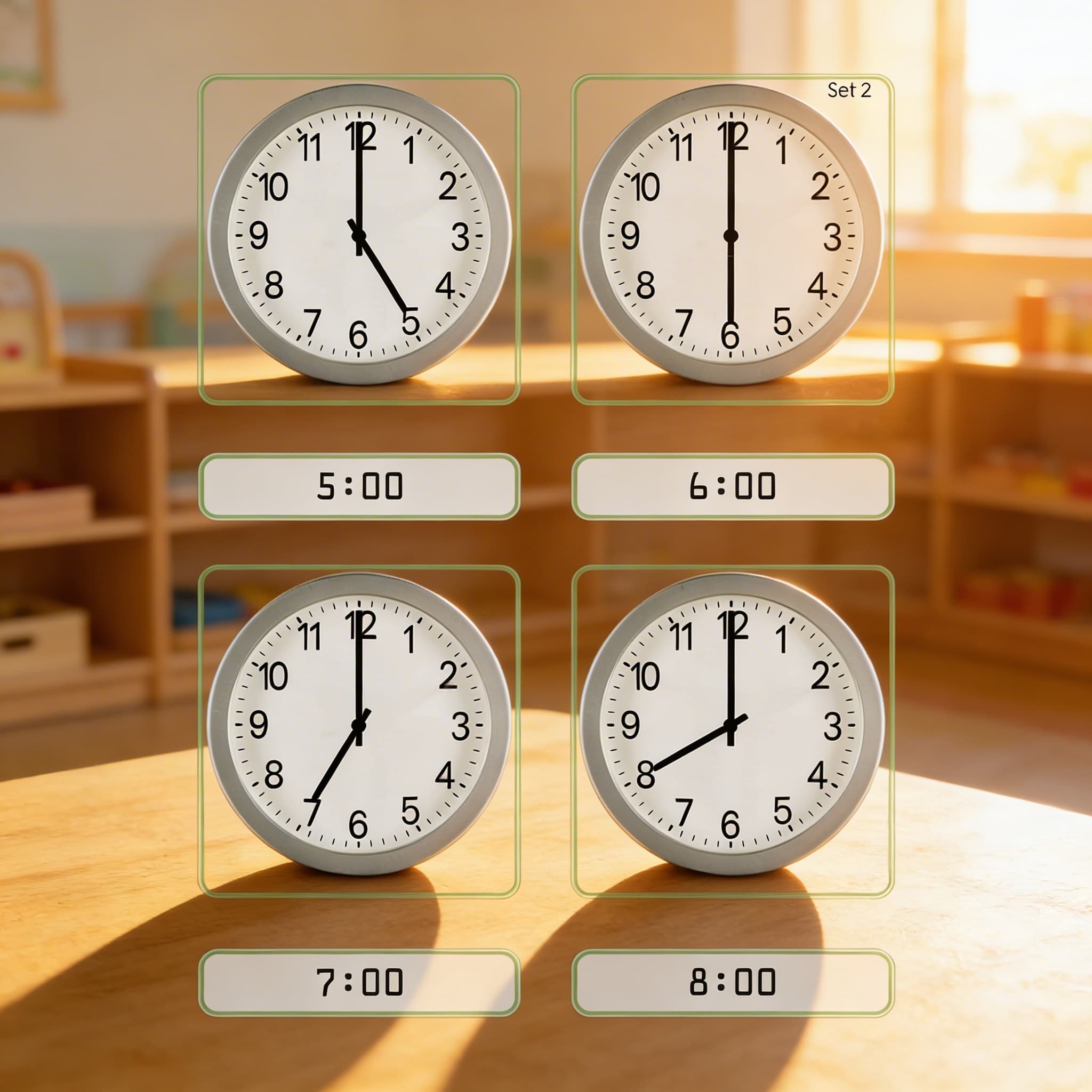 Kolik je hodin? — karty s aktivitami na hodiny — Při použití