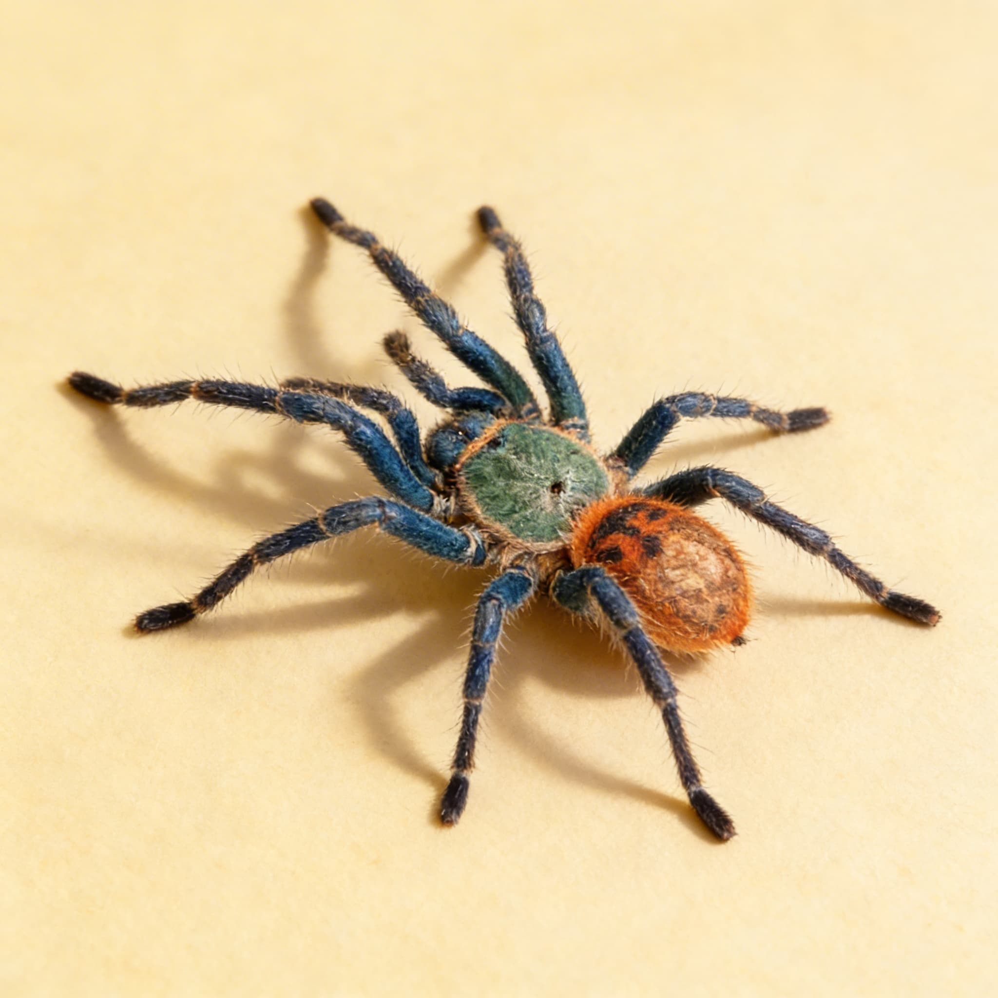 Části pavouka — zoologické karty (španělsky) — Boční pohled