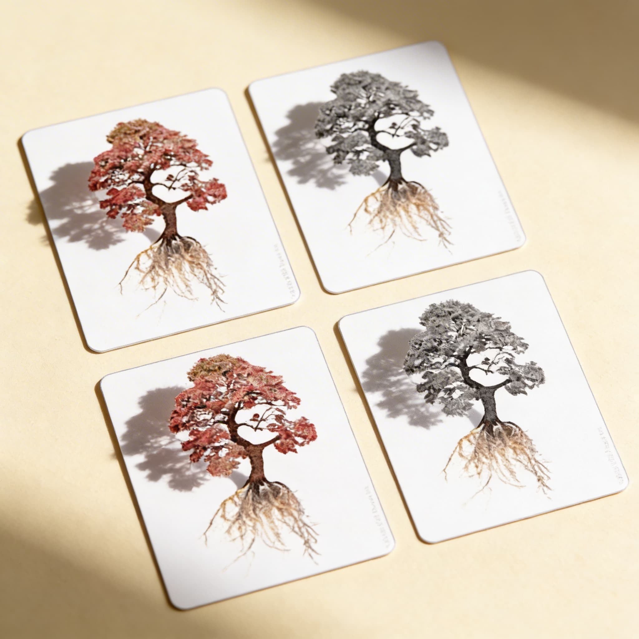 Části stromu — botanické karty (španělsky) — Boční pohled