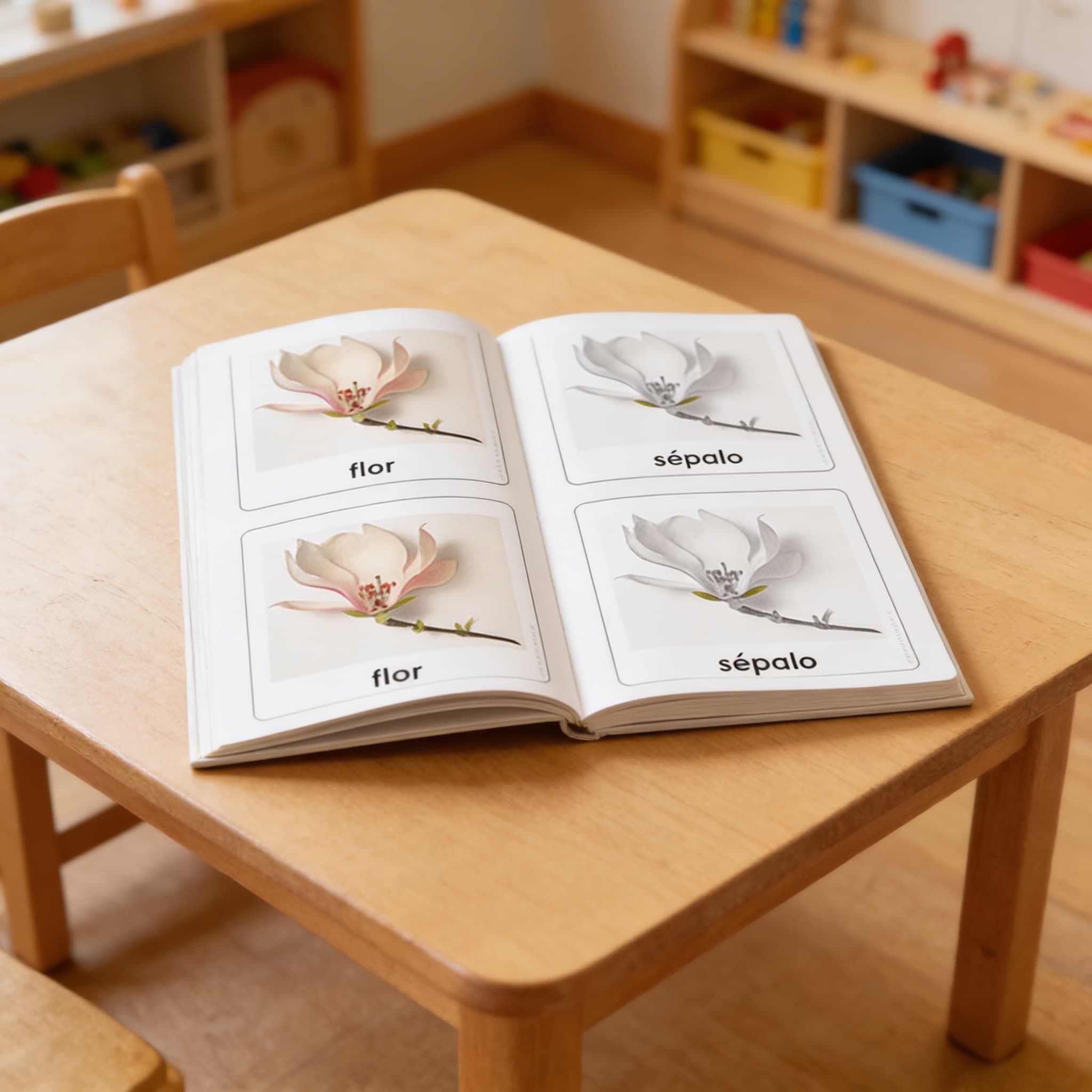 Části květiny — botanické karty (španělsky) — Detailní pohled