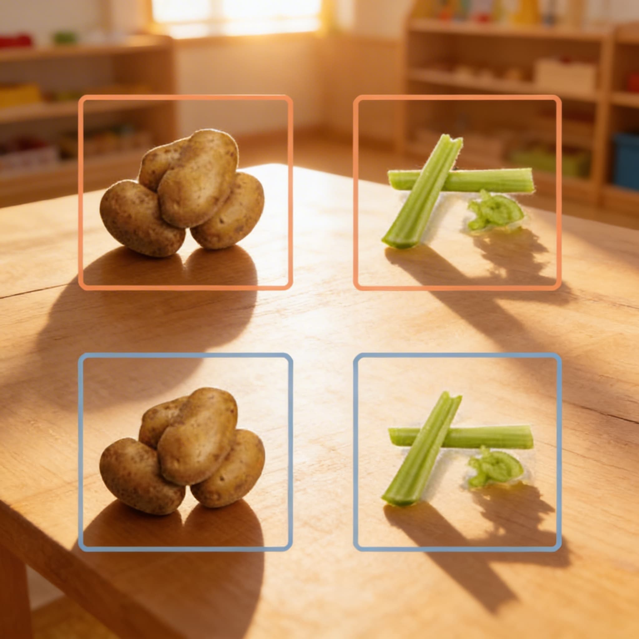 Pracovné karty na priraďovanie zeleniny (španielsky) — Pri použití