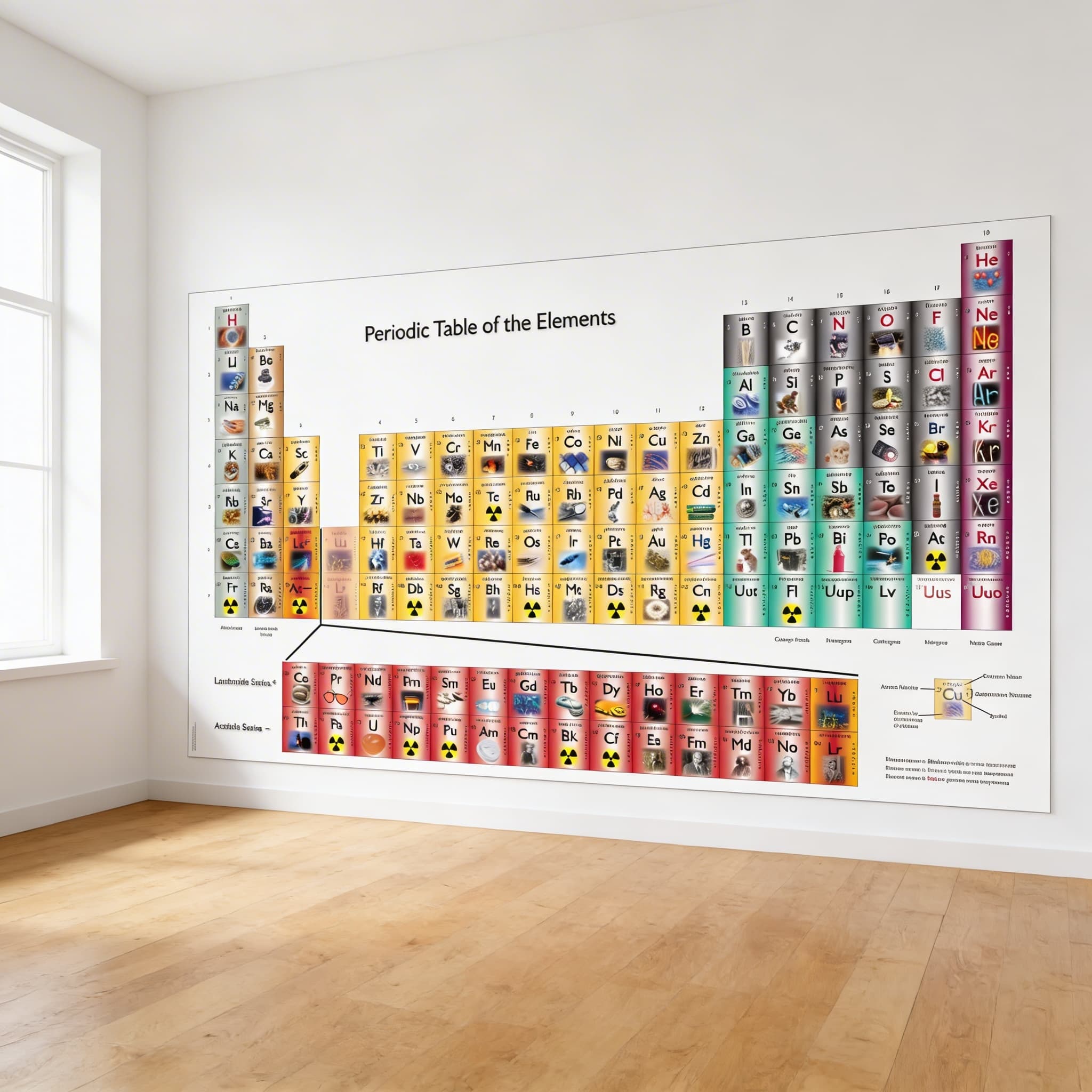 Periodická tabulka — plakát — Boční pohled