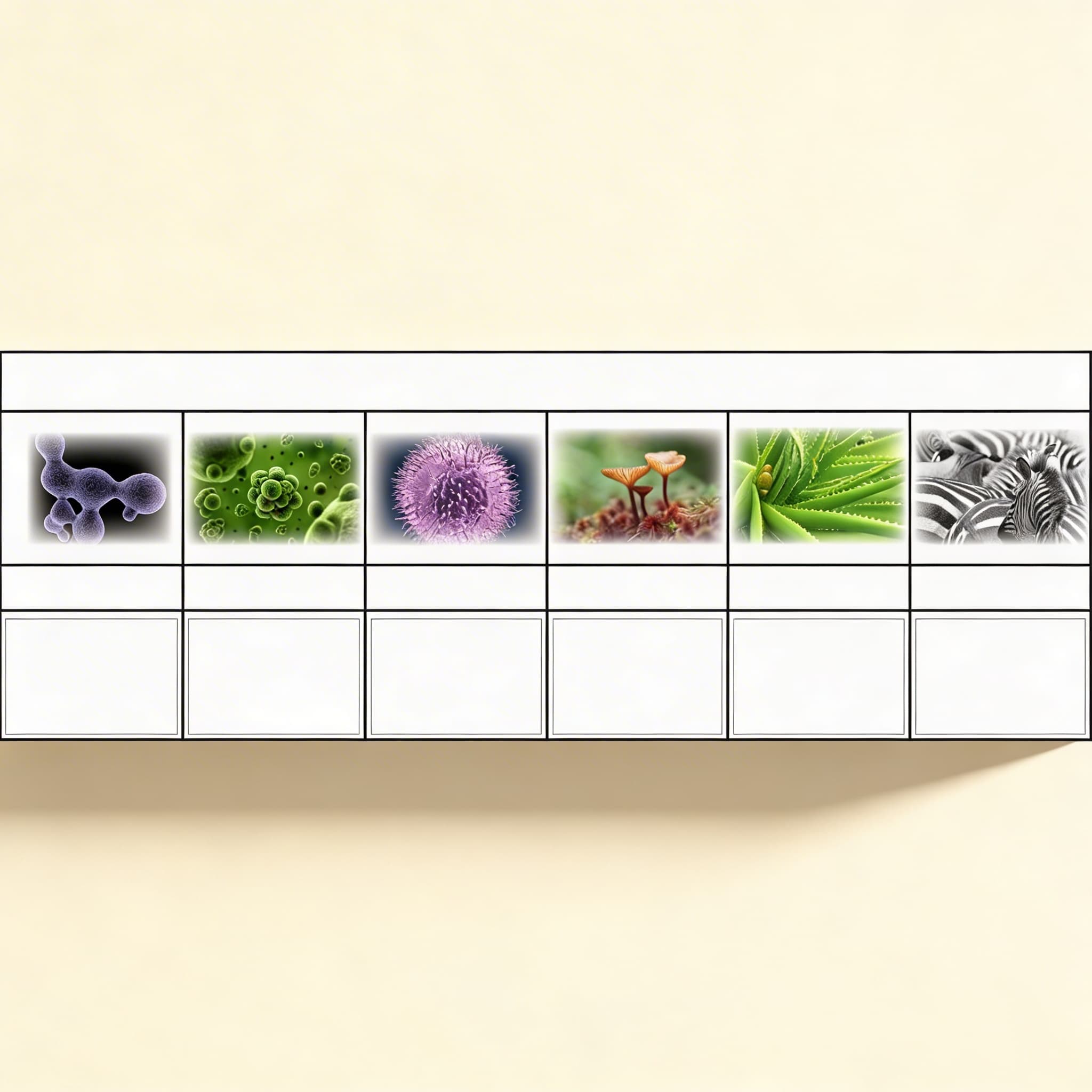 Sechs Reiche — Klassifikationsmaterial (Spanisch)