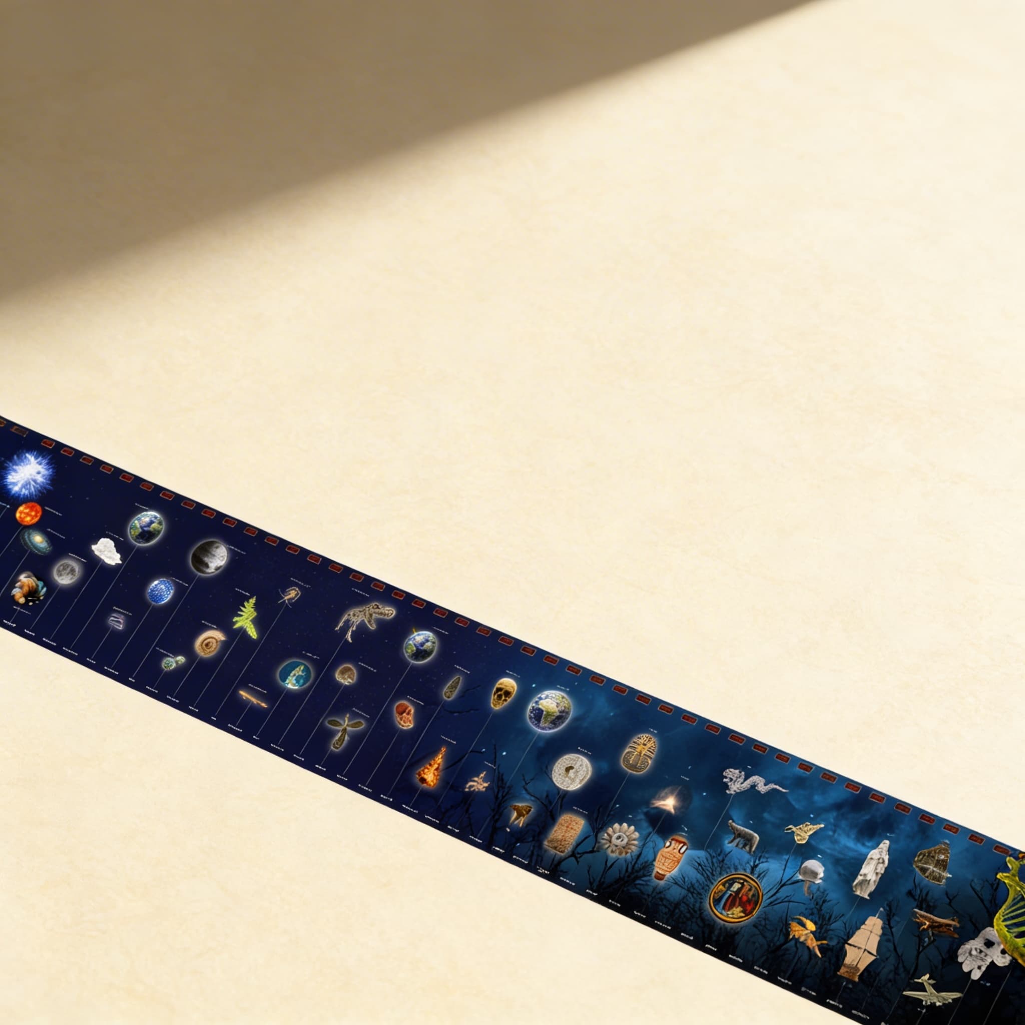 Časová os geologických ér — Bočný pohľad