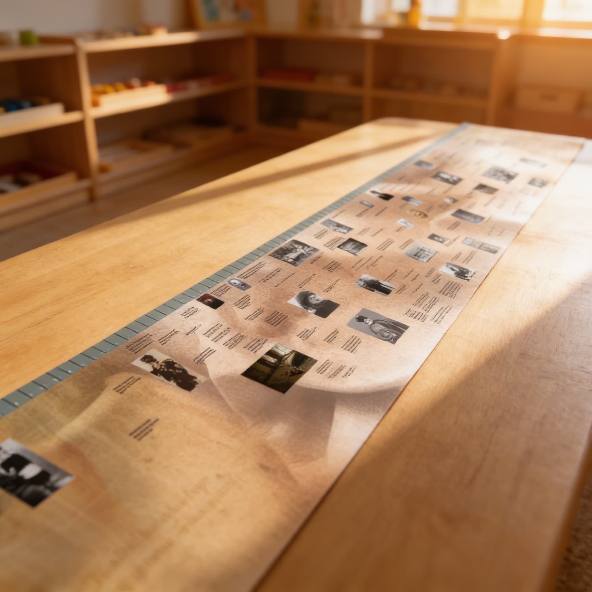 Časová os Marie Montessori (výstavná) — Pri použití