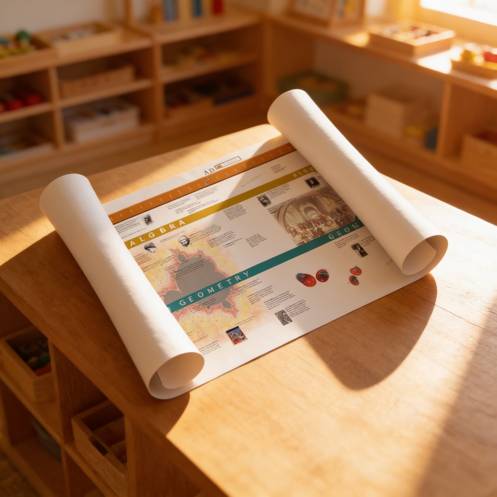 Časová osa dějin čísel (velký displej) — Při použití