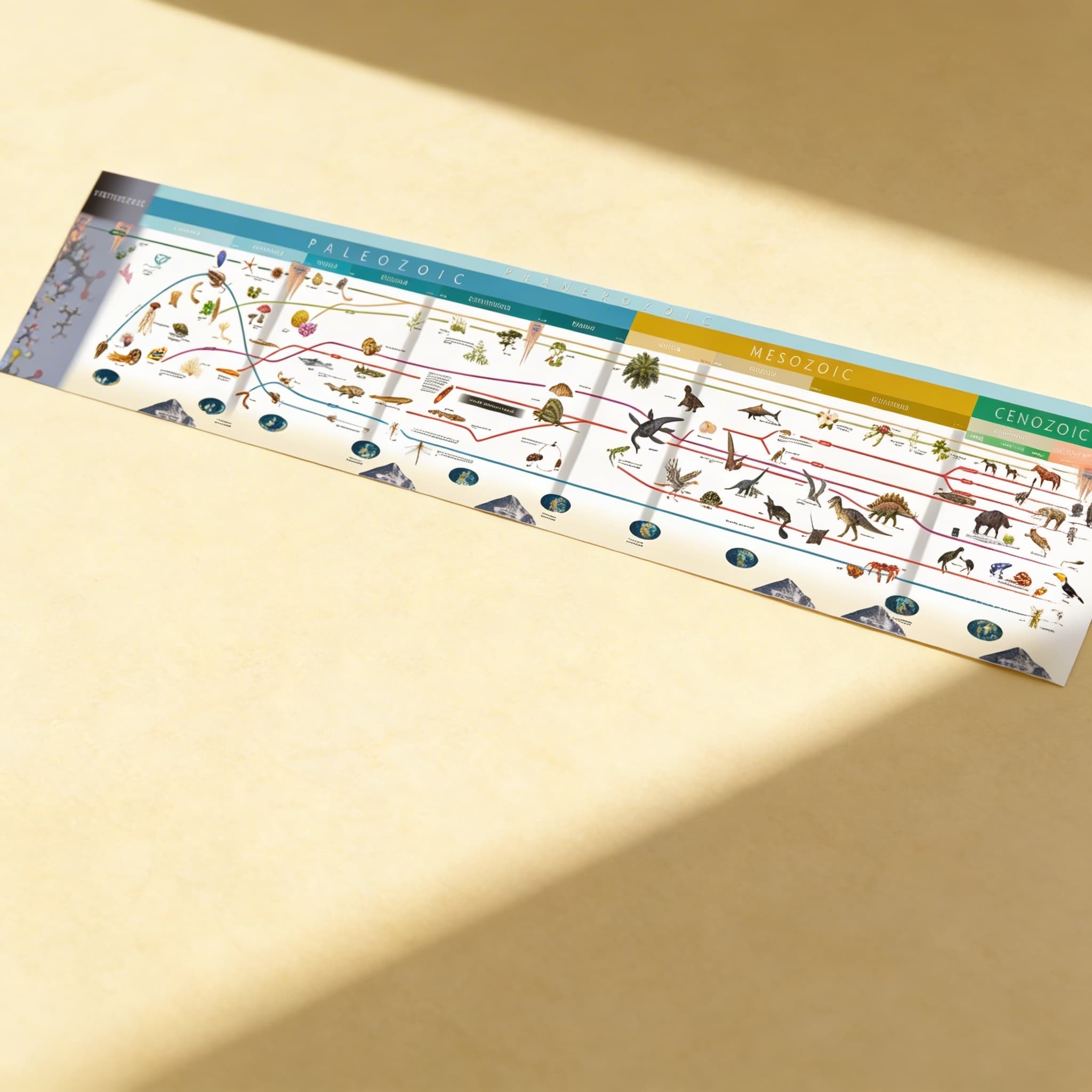 Časová osa života (velká výstavní) — Boční pohled