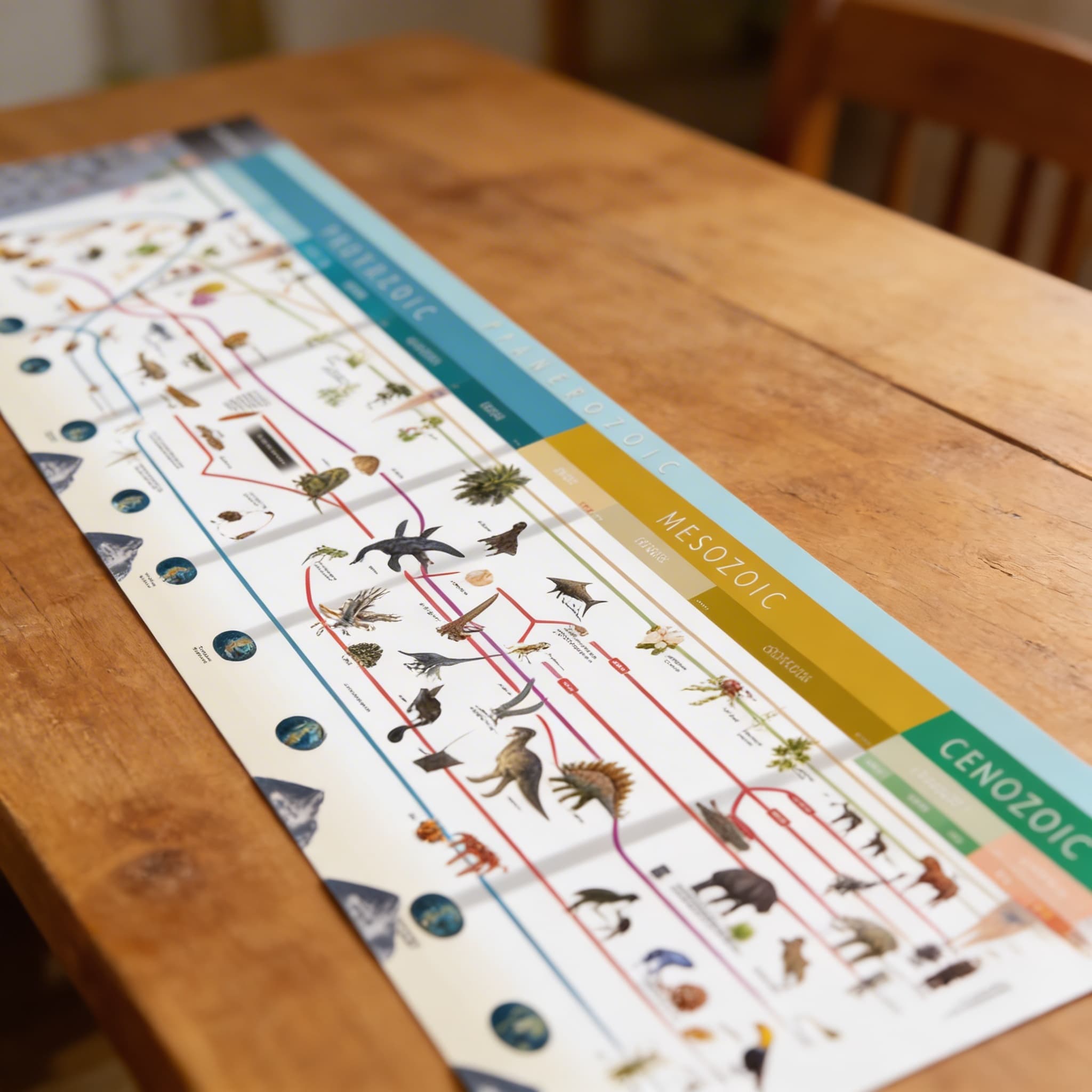 Časová osa života (velká výstavní) — Detailní pohled