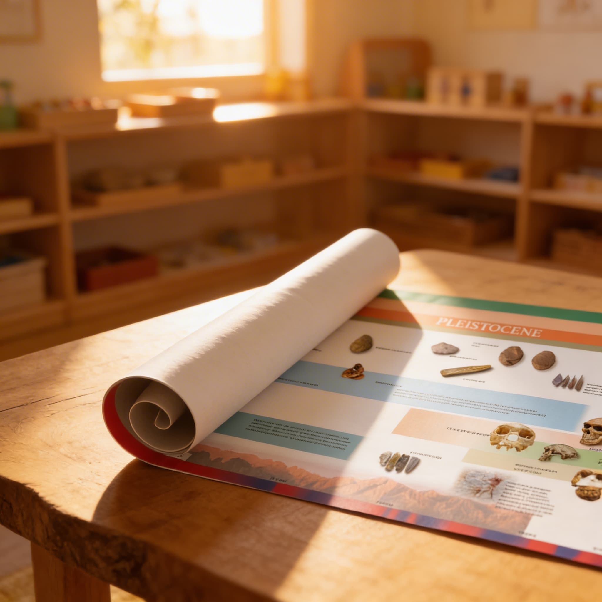 Časová osa raných lidí (velký displej) — Při použití