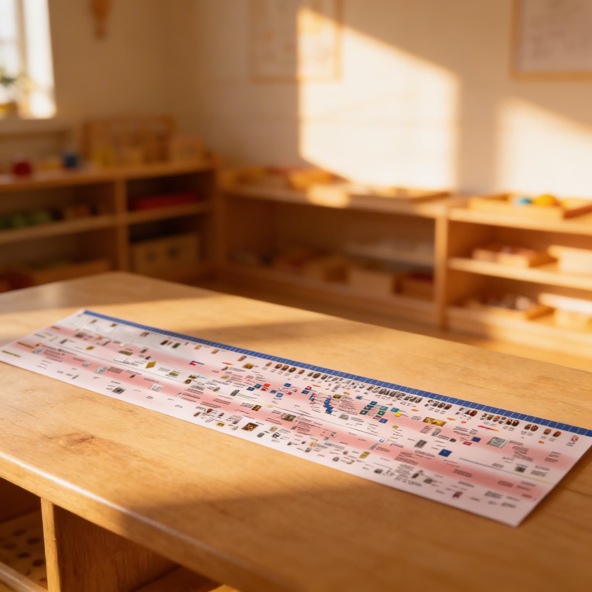 Časová os americkej histórie (veľký displej) — Pri použití