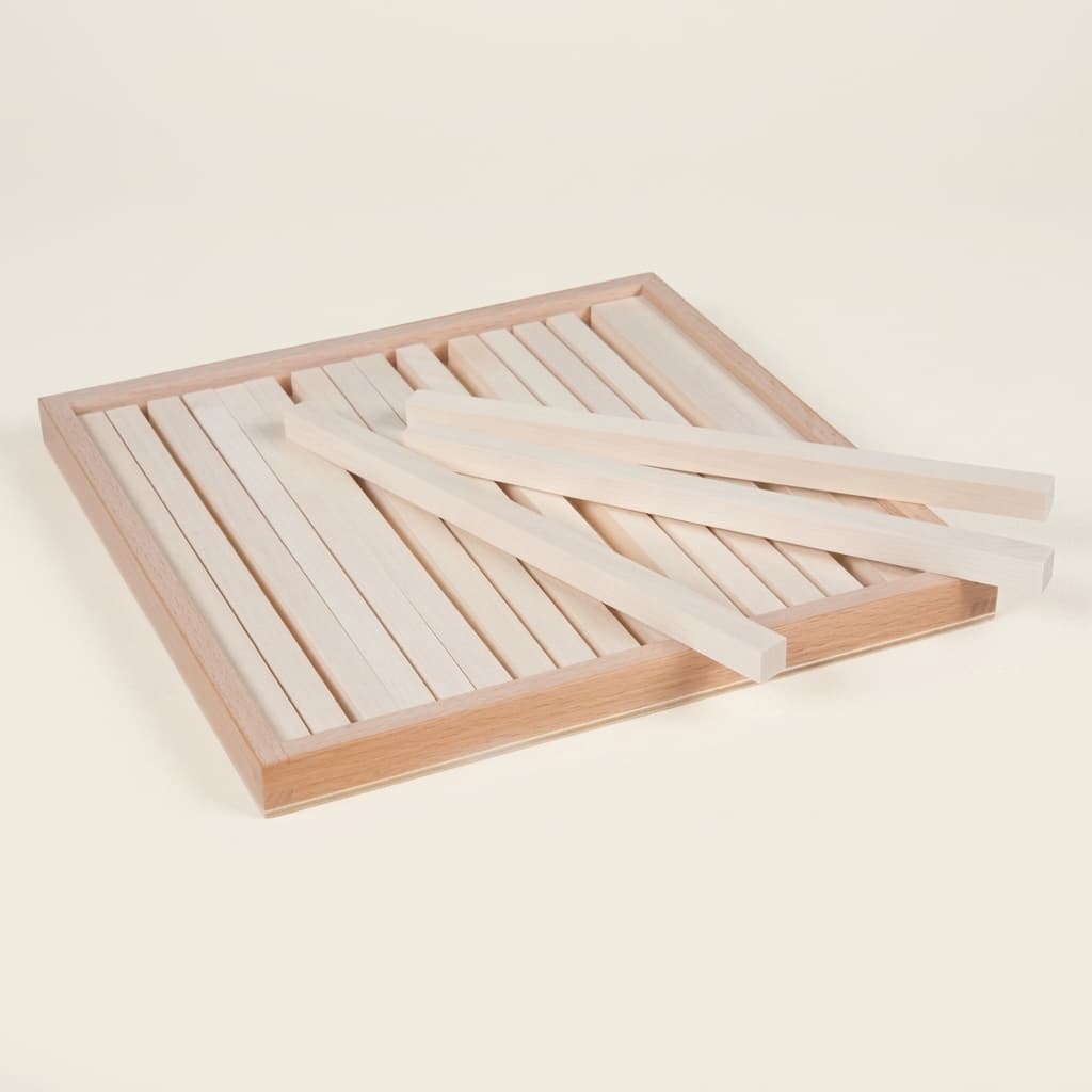 Aufbewahrungsbox: Für Braune Treppe Prismen - Montessori Material | Faborino