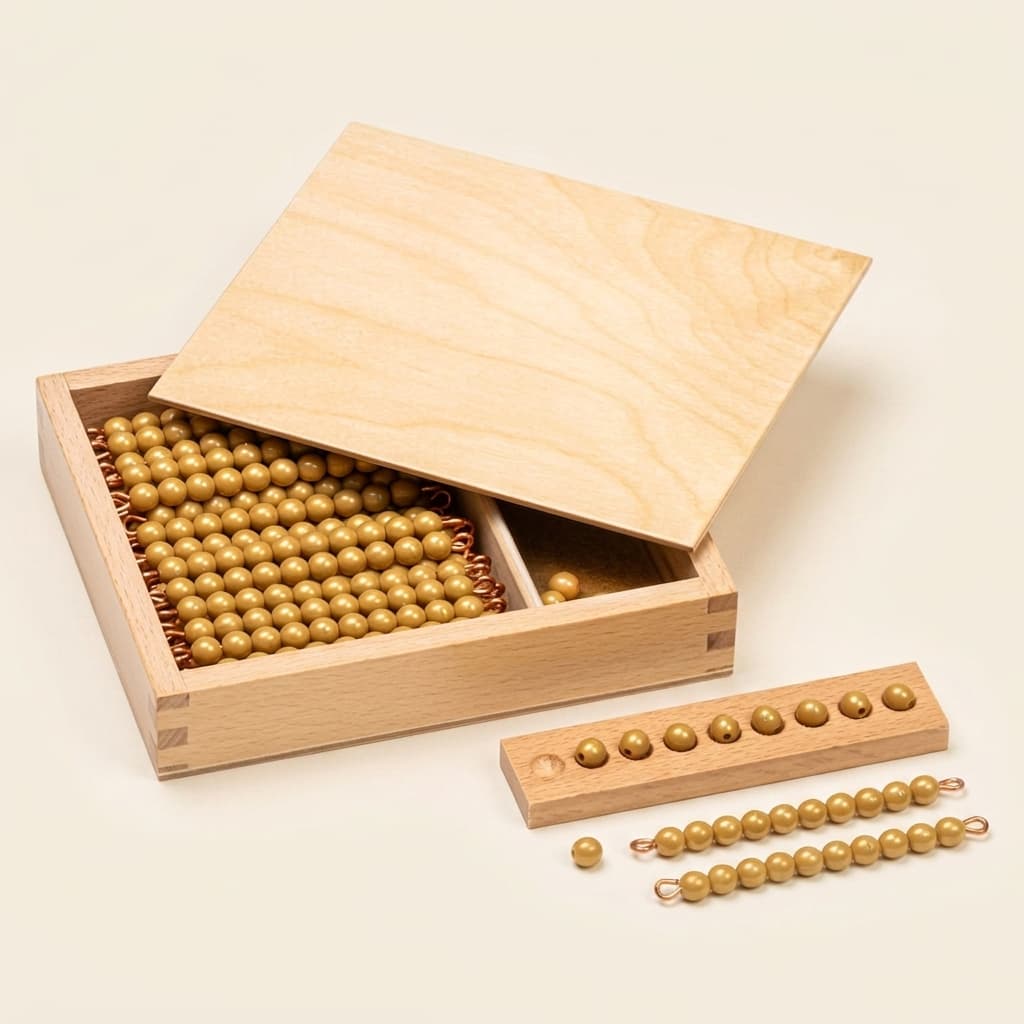 Zehnerperlenkiste: Einzelne Nylonperlen für Dezimalsystem - Montessori Material | Faborino