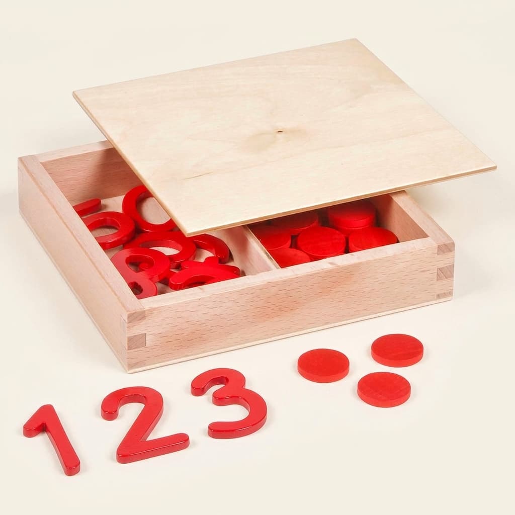Ausgeschnittene Ziffern und Zählmaterial: Internationale Version - Montessori Material | Faborino