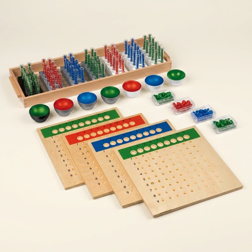 Langes Teilen: Mathematikmaterial - Montessori Material | Faborino