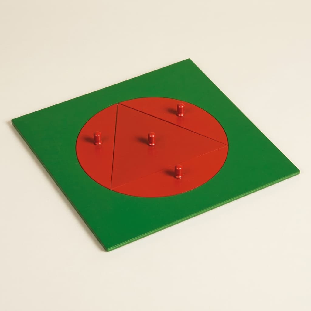 In einen Kreis einbeschriebenes Dreieck - Montessori Material | Faborino
