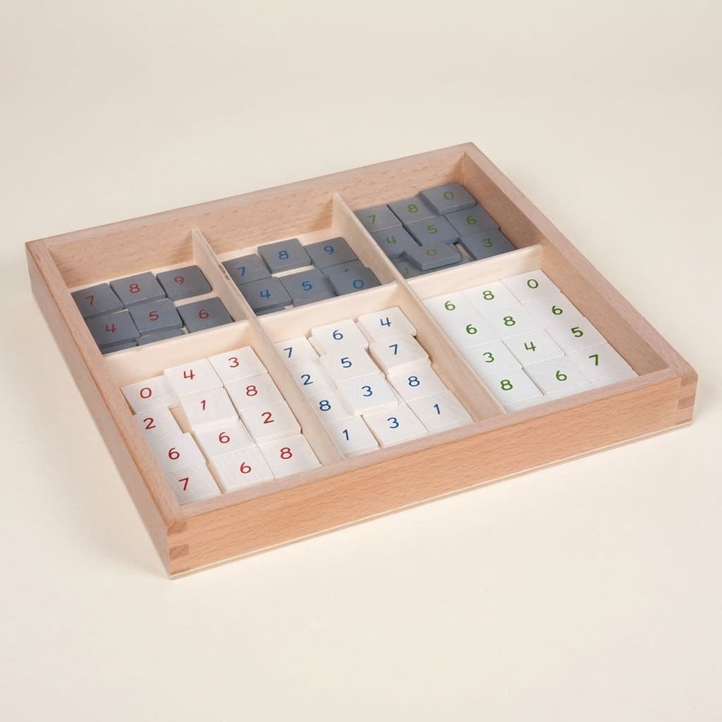 Zahlenkacheln: Zählübung - Montessori Material | Faborino