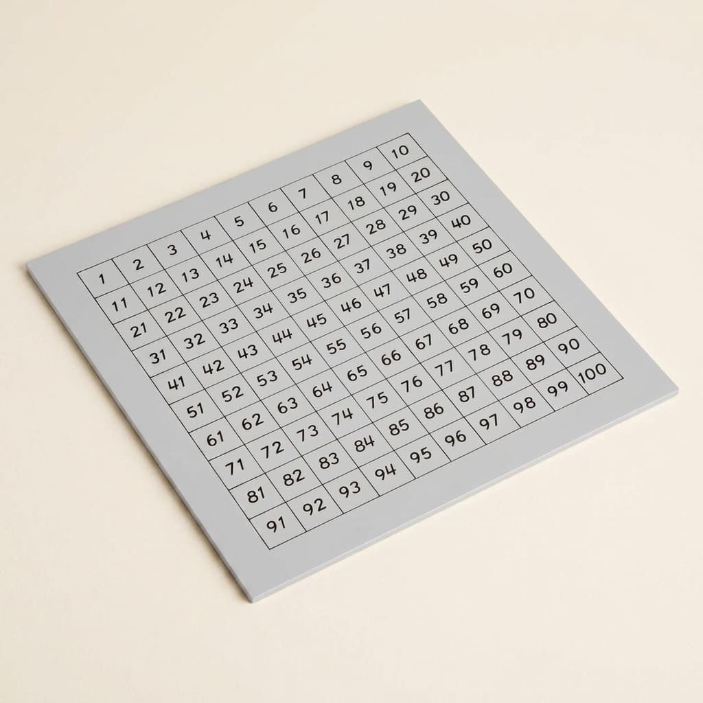 Kontrolltafel: Hunderterbrett - Montessori Material | Faborino
