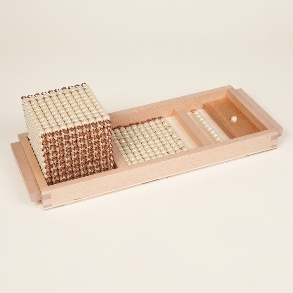 Einführung in die Dezimalmenge: Einzelperlen Glas - Montessori Material | Faborino