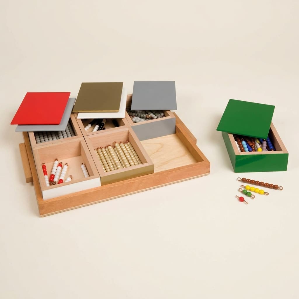 Elementares Negativschlangenspiel: Einzelperlen Glas - Montessori Material | Faborino