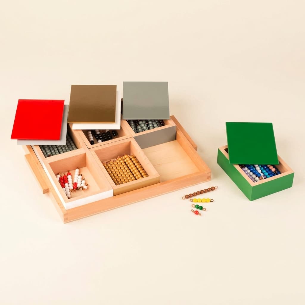 Elementares Negativschlangenspiel: Einzelperlen Nylon - Montessori Material | Faborino
