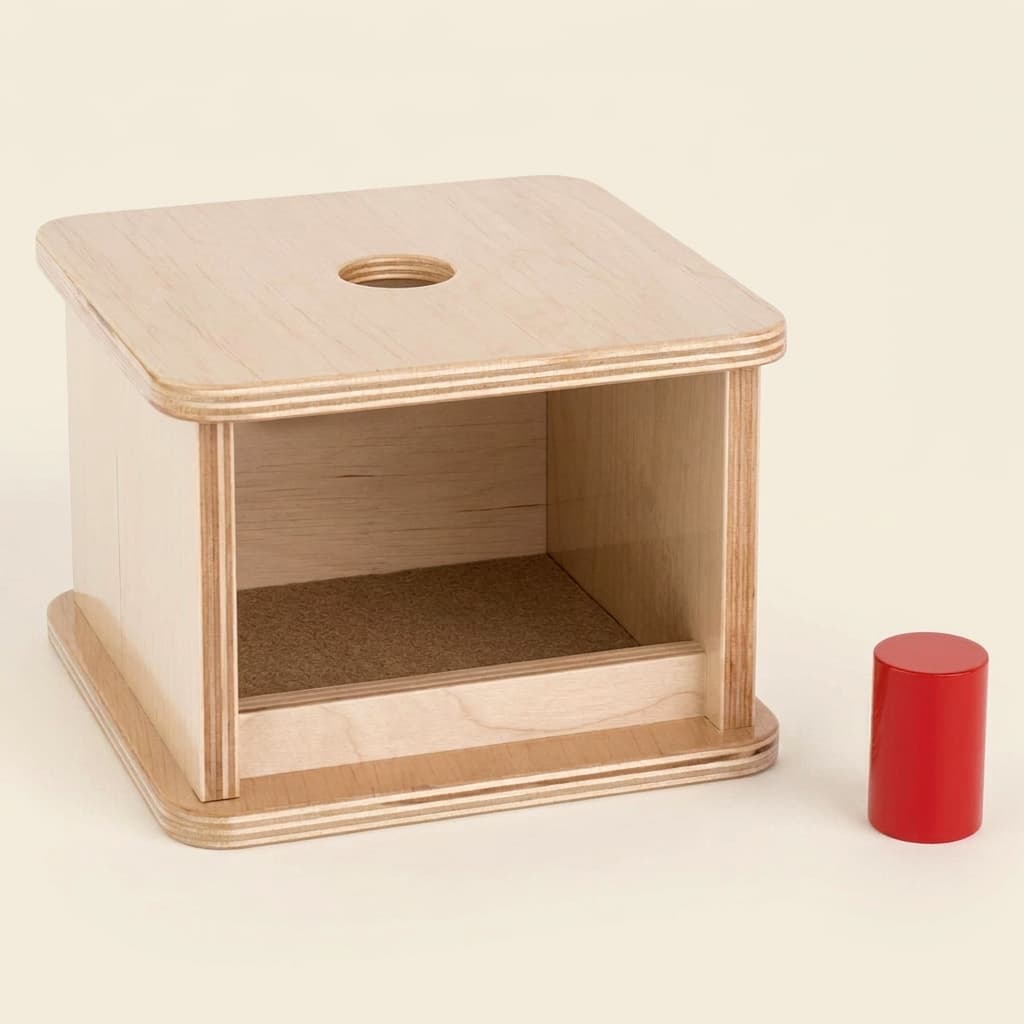 Imbucare Box: Kleiner Zylinder für Objektpermanenz - Montessori Material | Faborino
