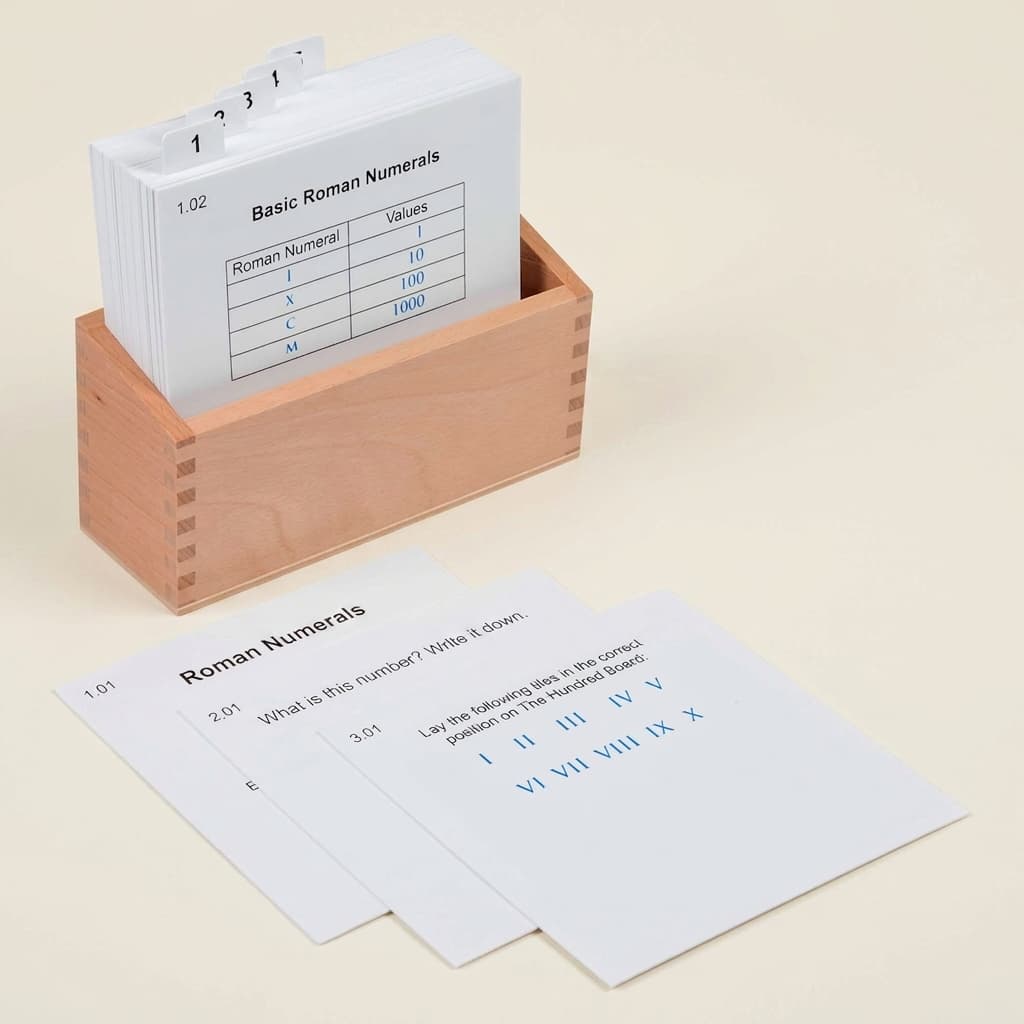 Hunderterbrett mit römischen Zahlen Aktivitätsset - Montessori Material | Faborino