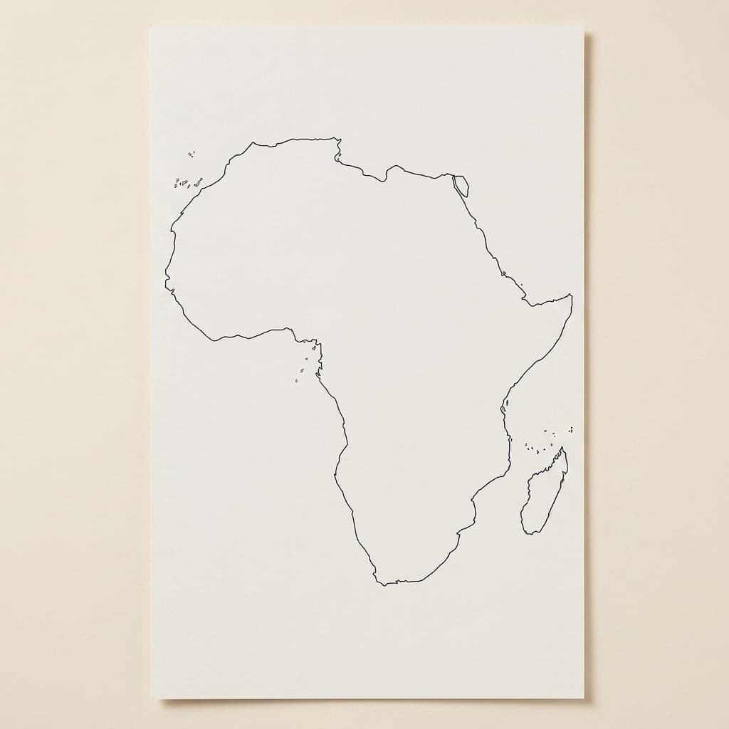 Afrika: Umriss (50) - Montessori Material | Faborino