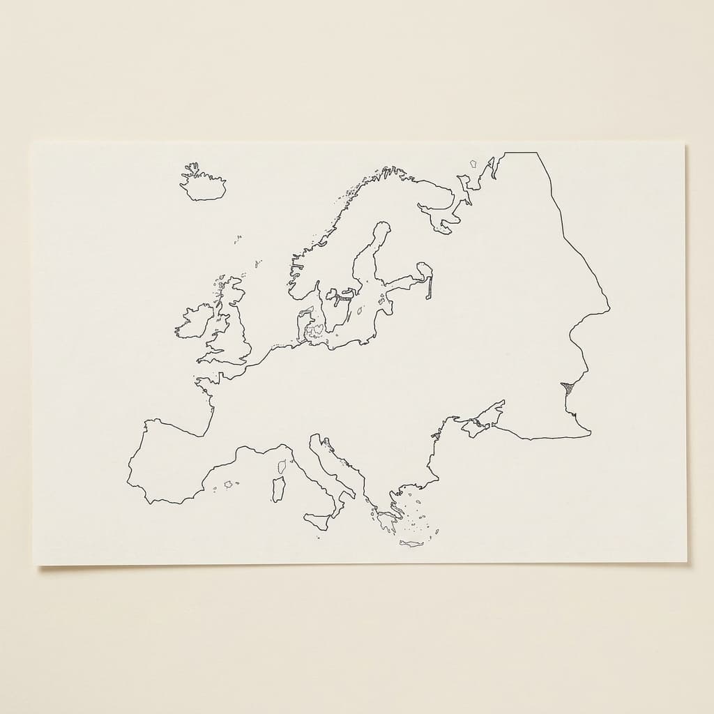 Europa: Umriss (50) - Montessori Material | Faborino
