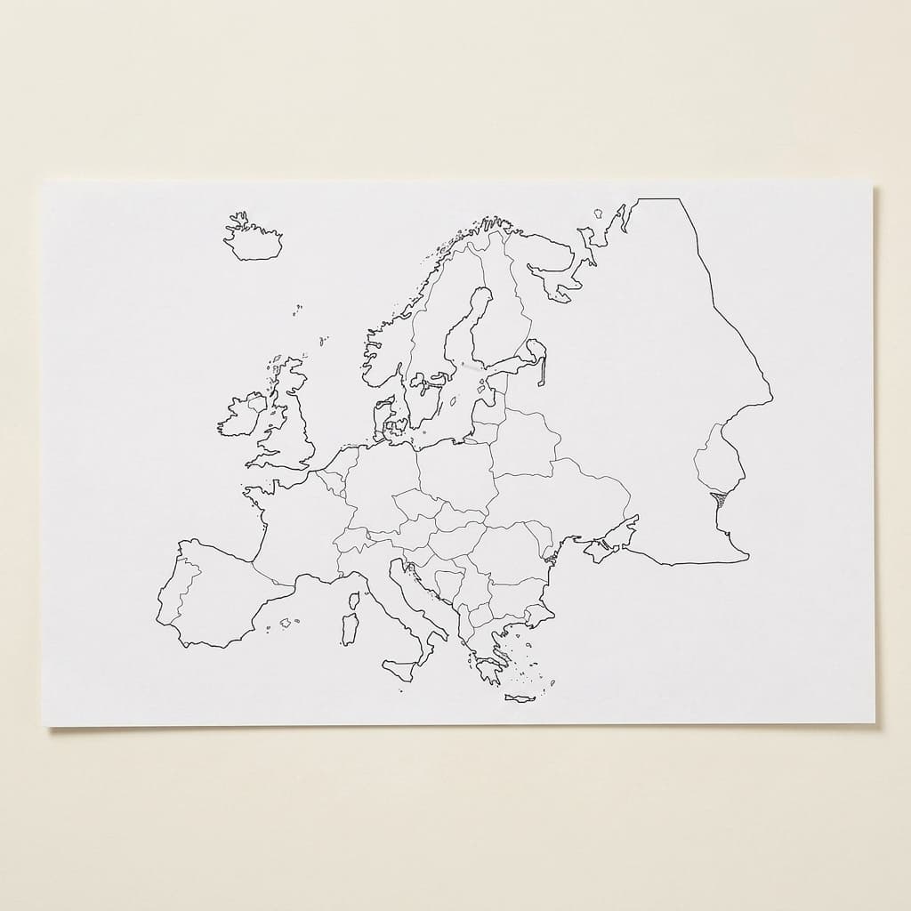 Europa: Politische Karte (50) - Montessori Material | Faborino