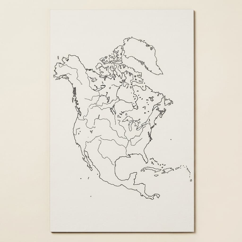 Nordamerika: Wasserstraßen (50) - Montessori Material | Faborino