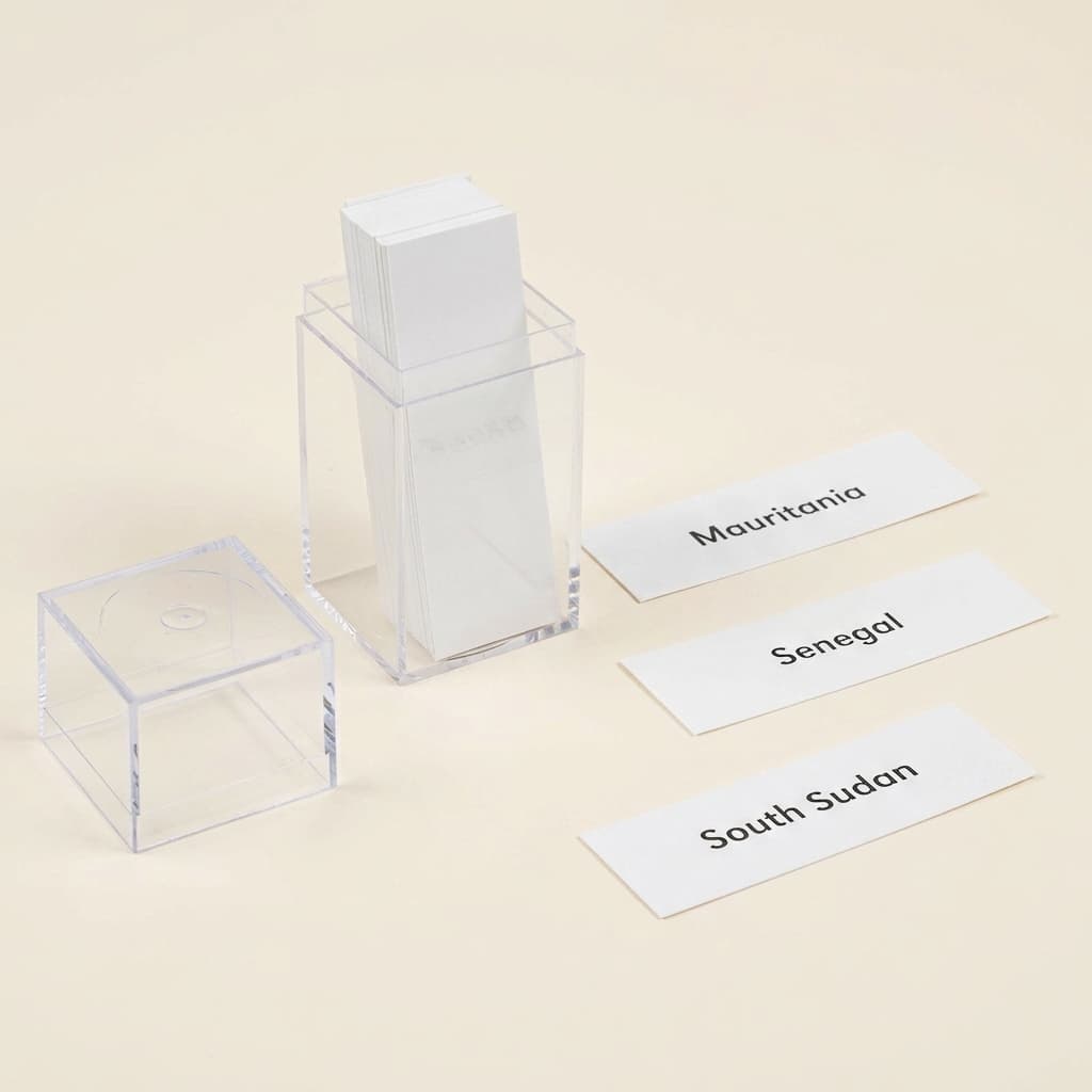 Afrika: Beschriftungen: Puzzlekarten-Zubehör - Montessori Material | Faborino