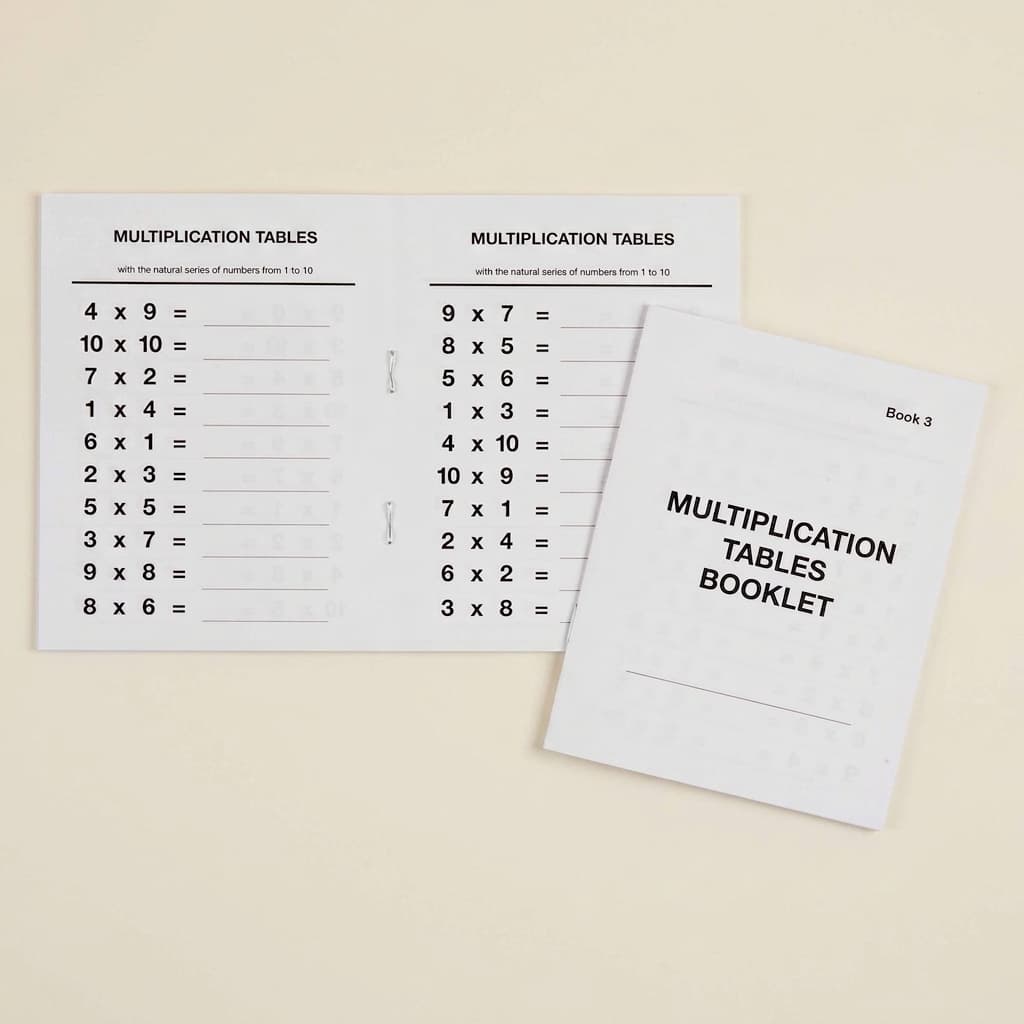 Multiplikationstabellen-Heft: 3 - Montessori Material | Faborino