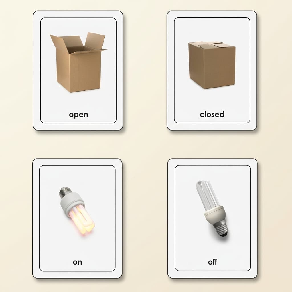 Gegensätze-Zuordnungskarten - Montessori Material | Faborino