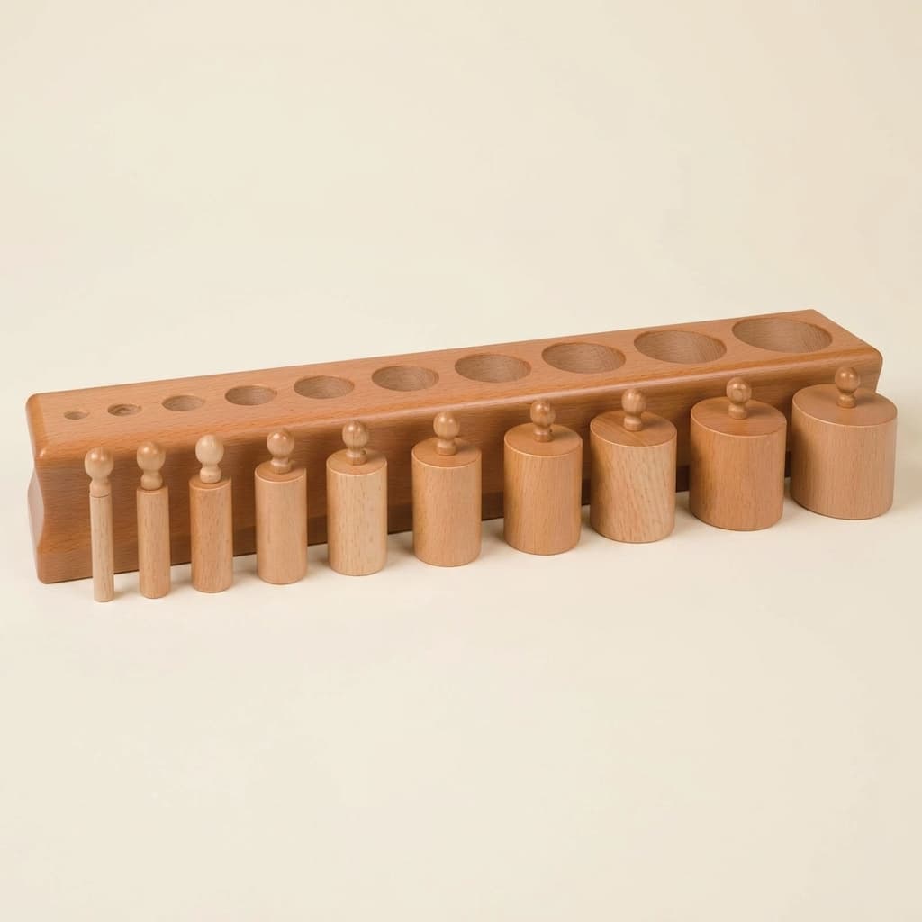 Zylinderblock Nr. 2: Variierender Durchmesser, konstante Höhe - Montessori Material | Faborino