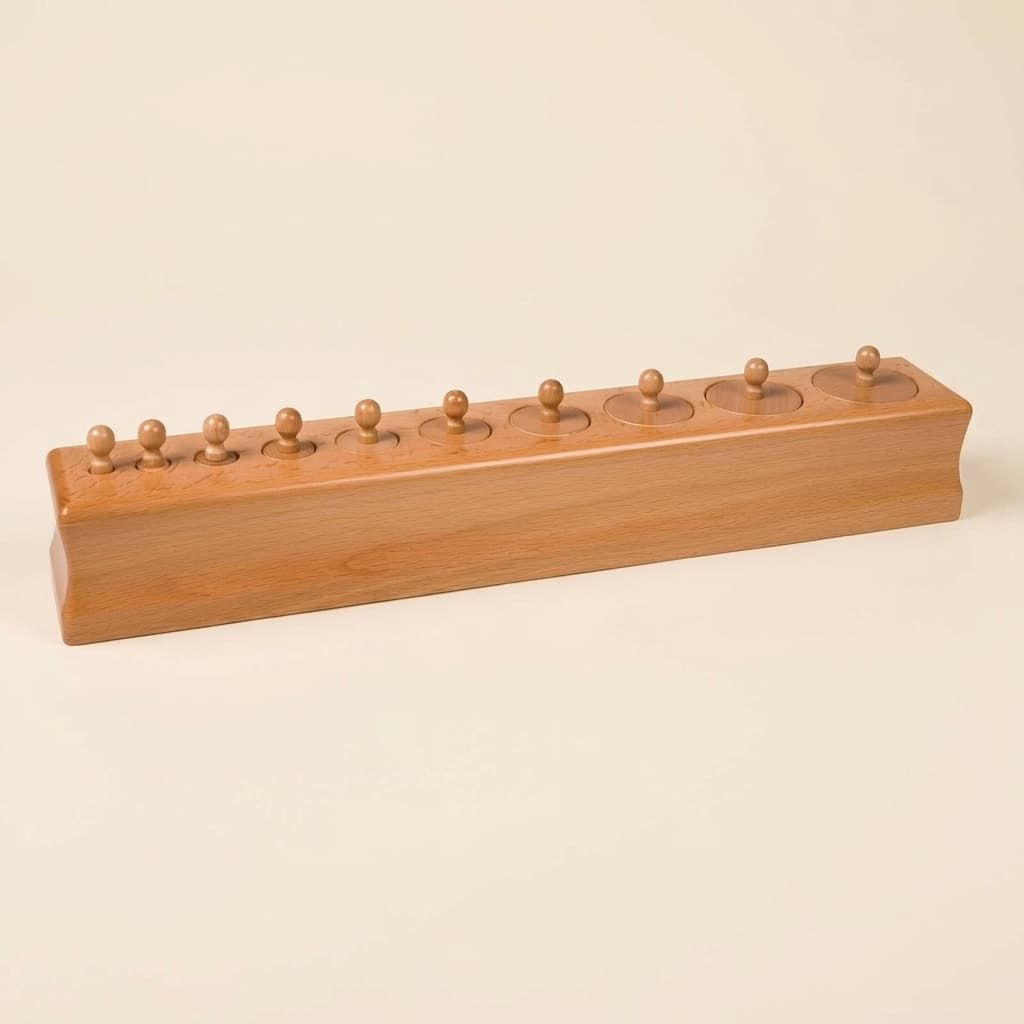 Zylinderblock Nr. 3: Abnehmender Durchmesser visuelle Unterscheidung - Montessori Material | Faborino