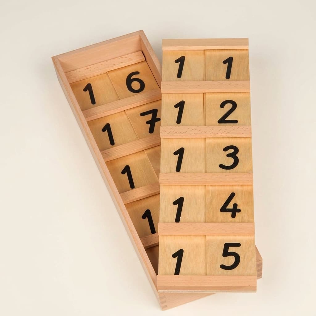 Desky pro čísla 11-19: Mezinárodní verze - Montessori Material | Faborino