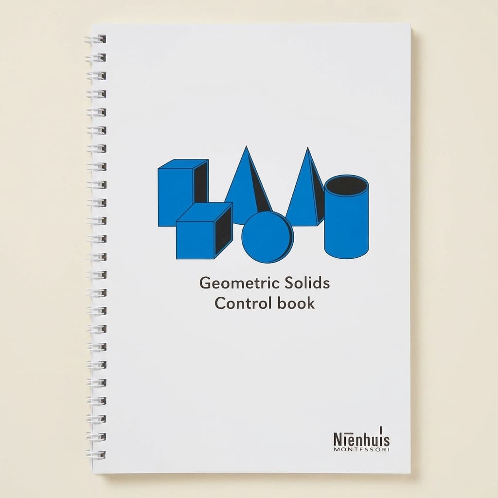 Geometrische Körper Kontrollbuch: Spiral-Referenzhandbuch - Montessori Material | Faborino