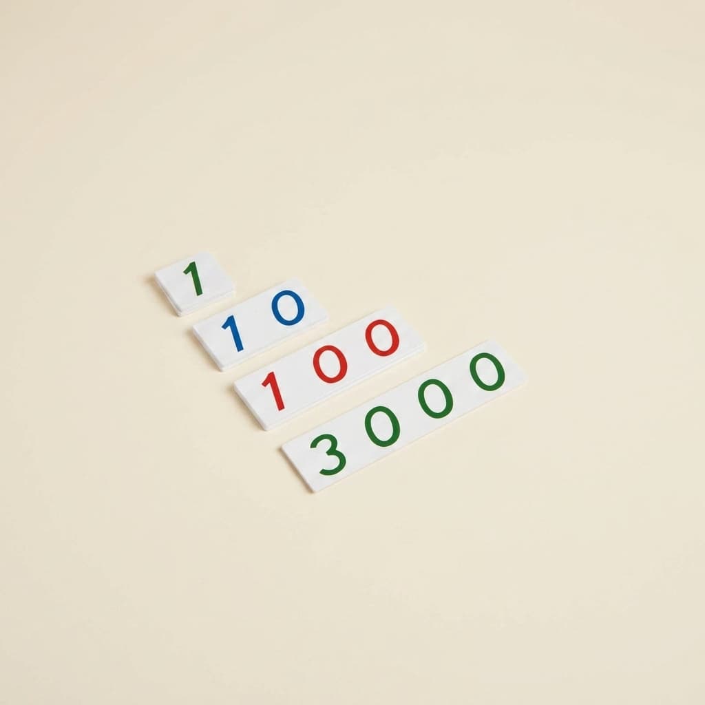 Malé číselné karty 1-3000: Plast - Montessori Material | Faborino