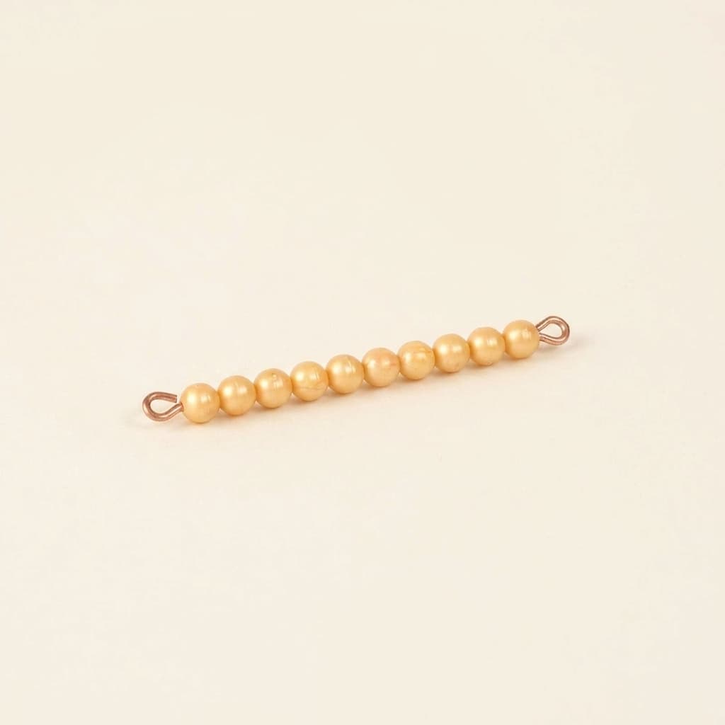 Einzelner Nylonzehnerstab: Gold - Montessori Material | Faborino
