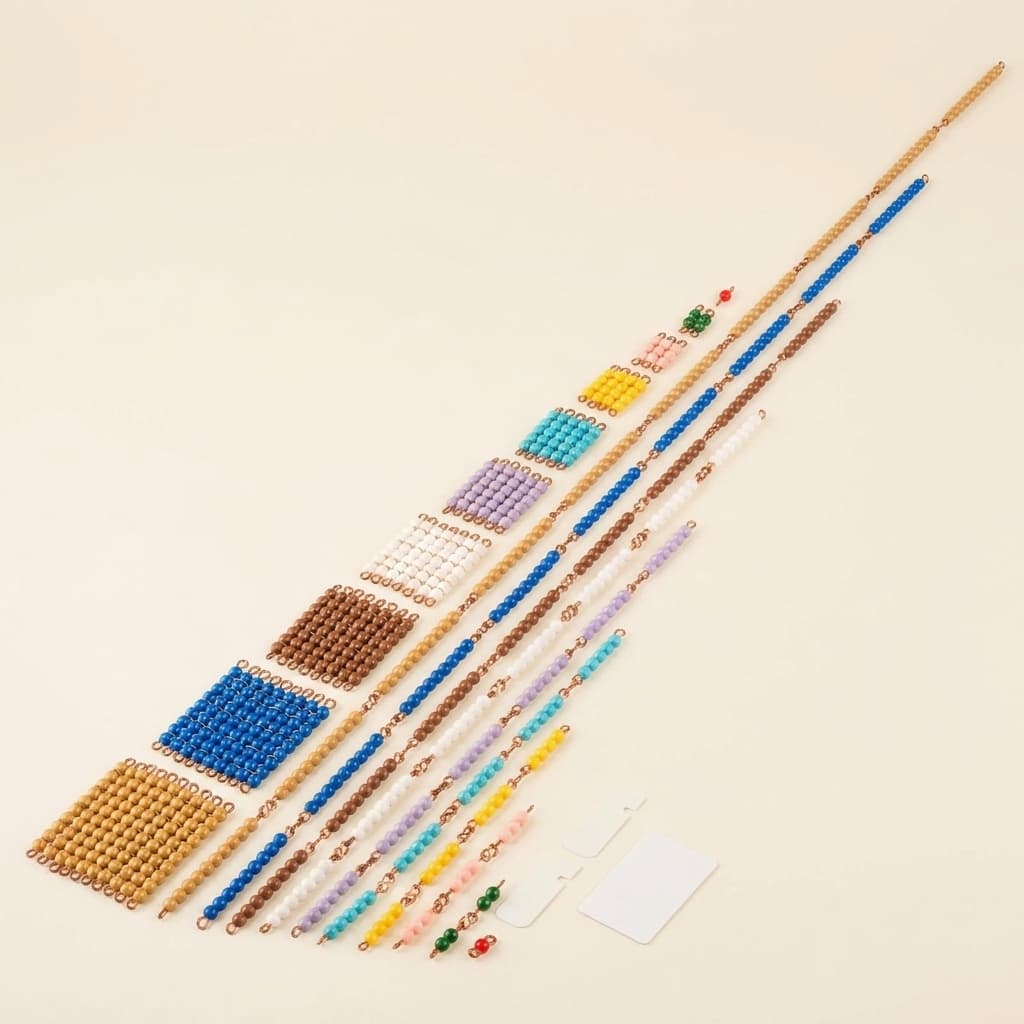 Kurze Perlenketten: Einzelperlen Nylon - Montessori Material | Faborino