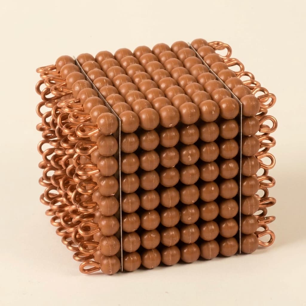 Nylon-Perlenwürfel der 8: Brauner Würfel für Mathematik - Montessori Material | Faborino