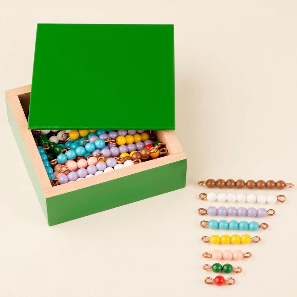Farbige Perlenstiege: 10 komplette Sets mit einzelnen Nylonperlen
