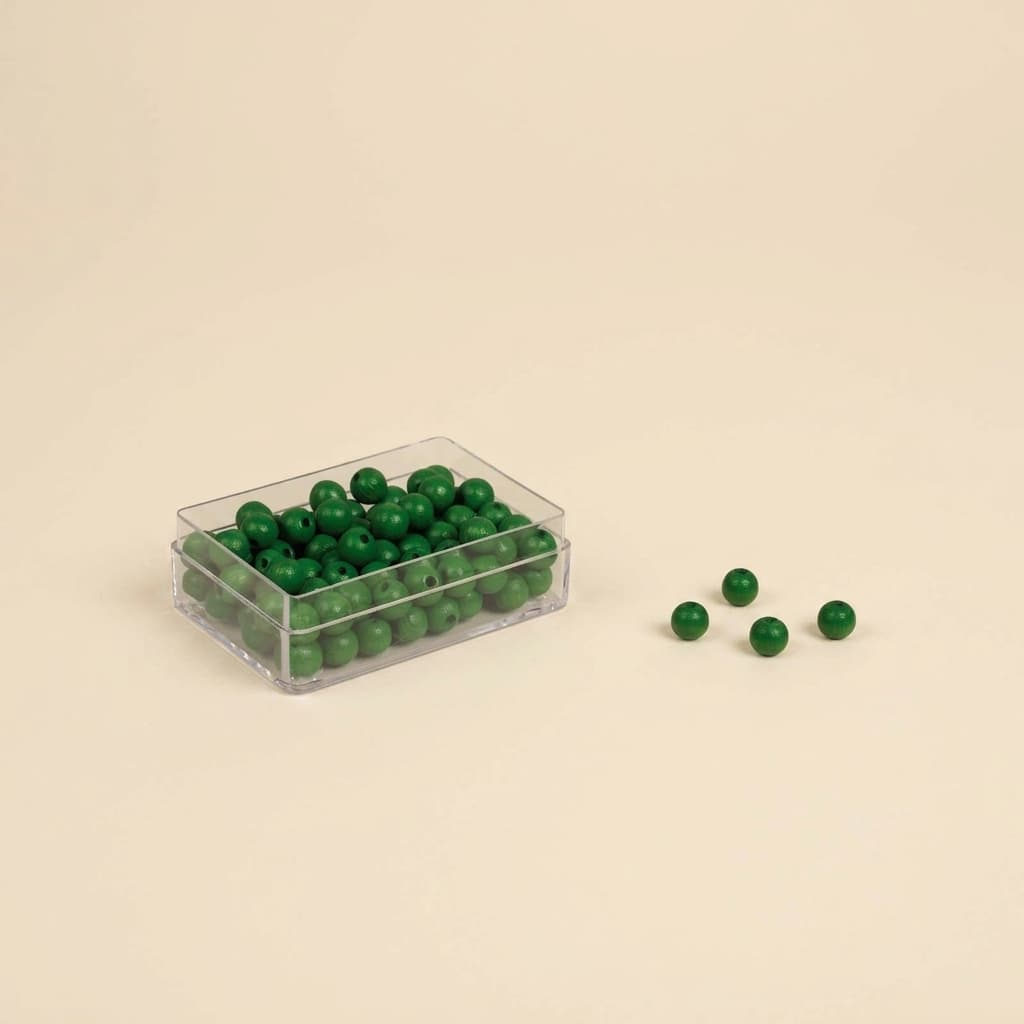 Grüne Perlen (100 Stück) - Montessori Material | Faborino