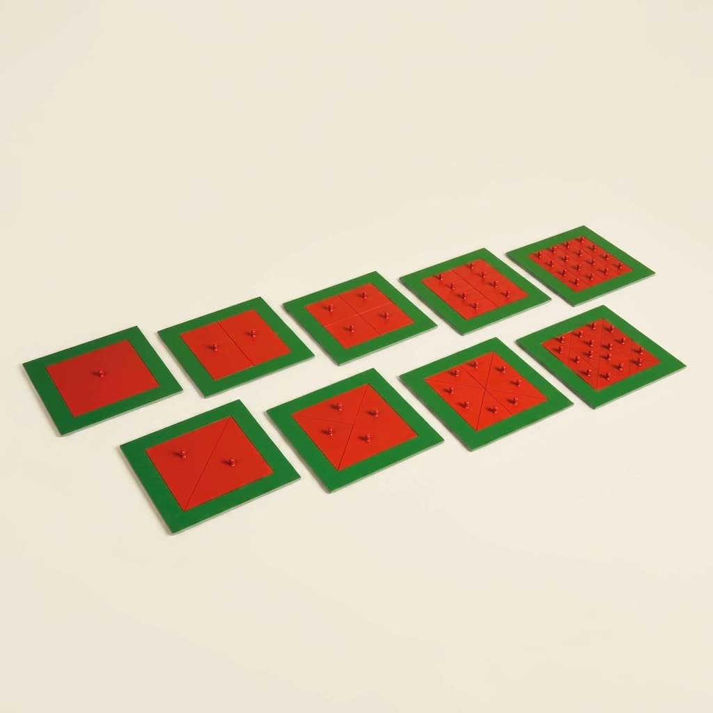 Metallquadrate: 9 Platten - Montessori Material | Faborino