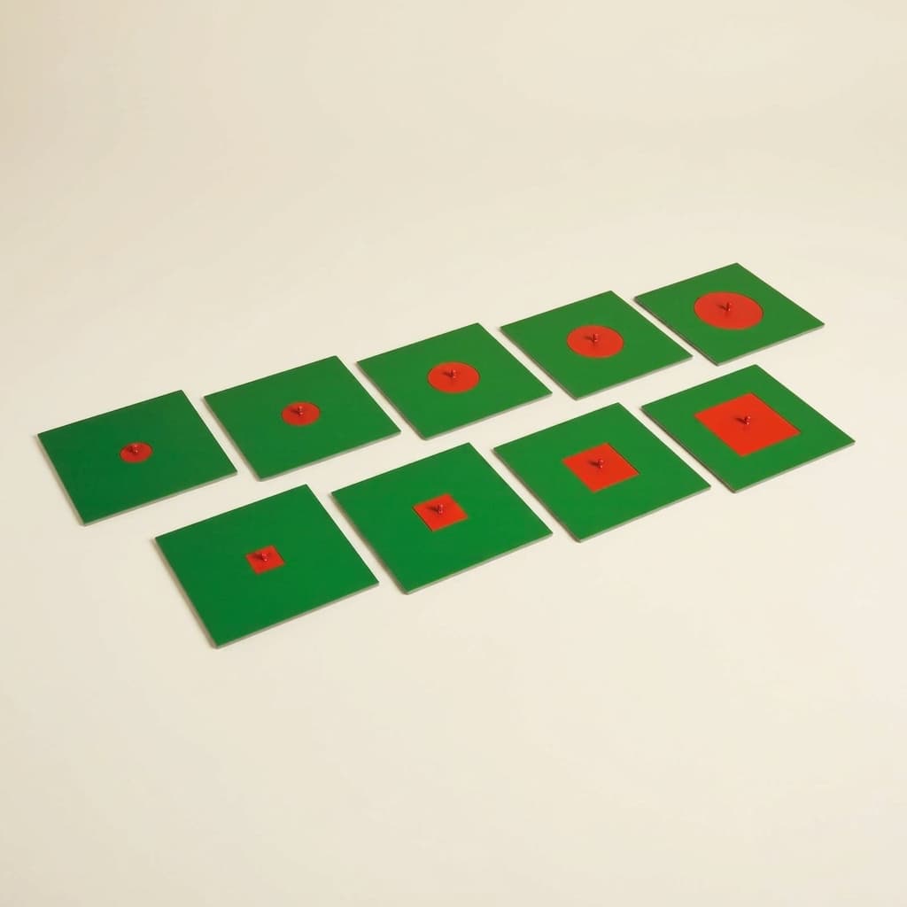Einbeschriebene und konzentrische Figuren: Metall - Montessori Material | Faborino