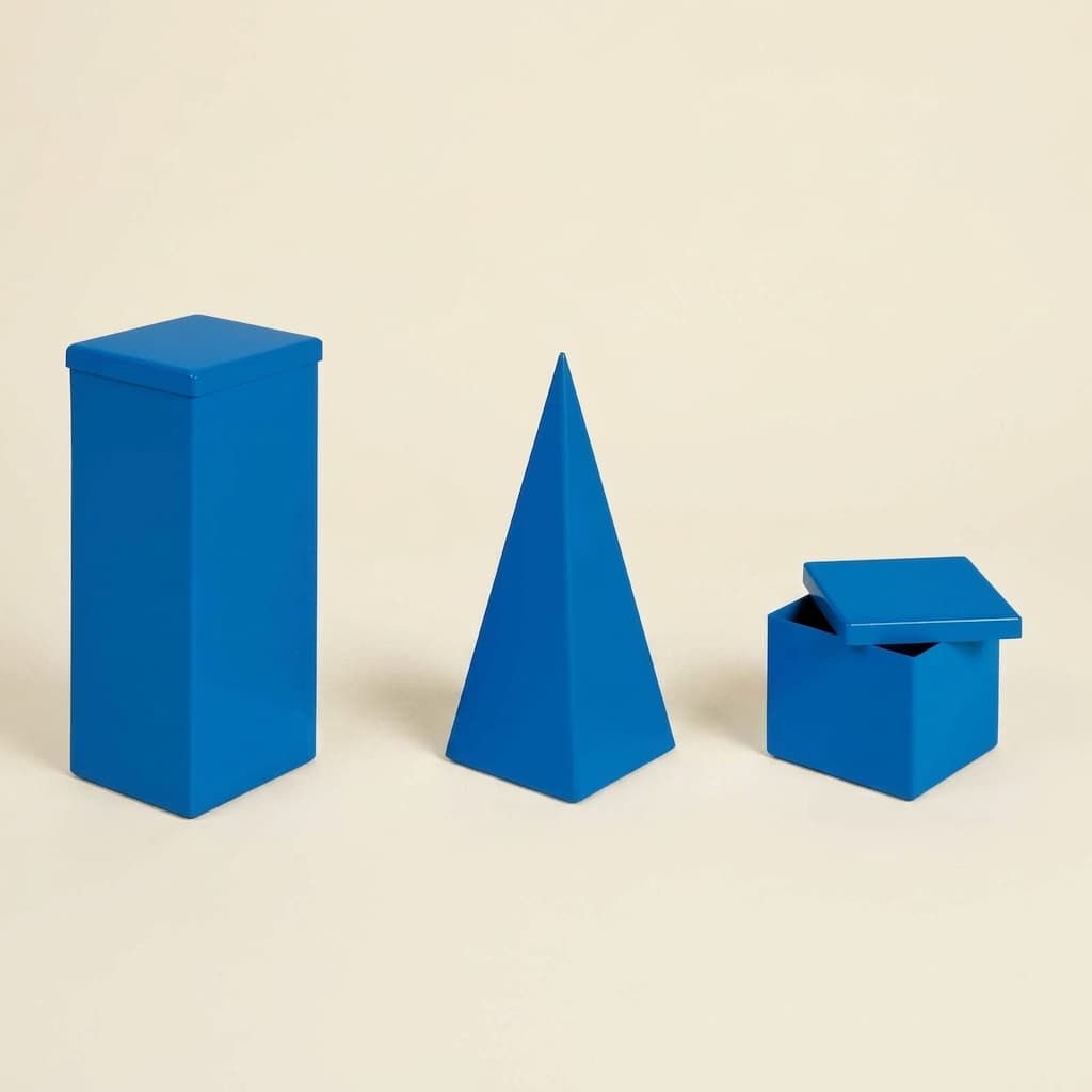Metallische Volumencontainer - Montessori Material | Faborino