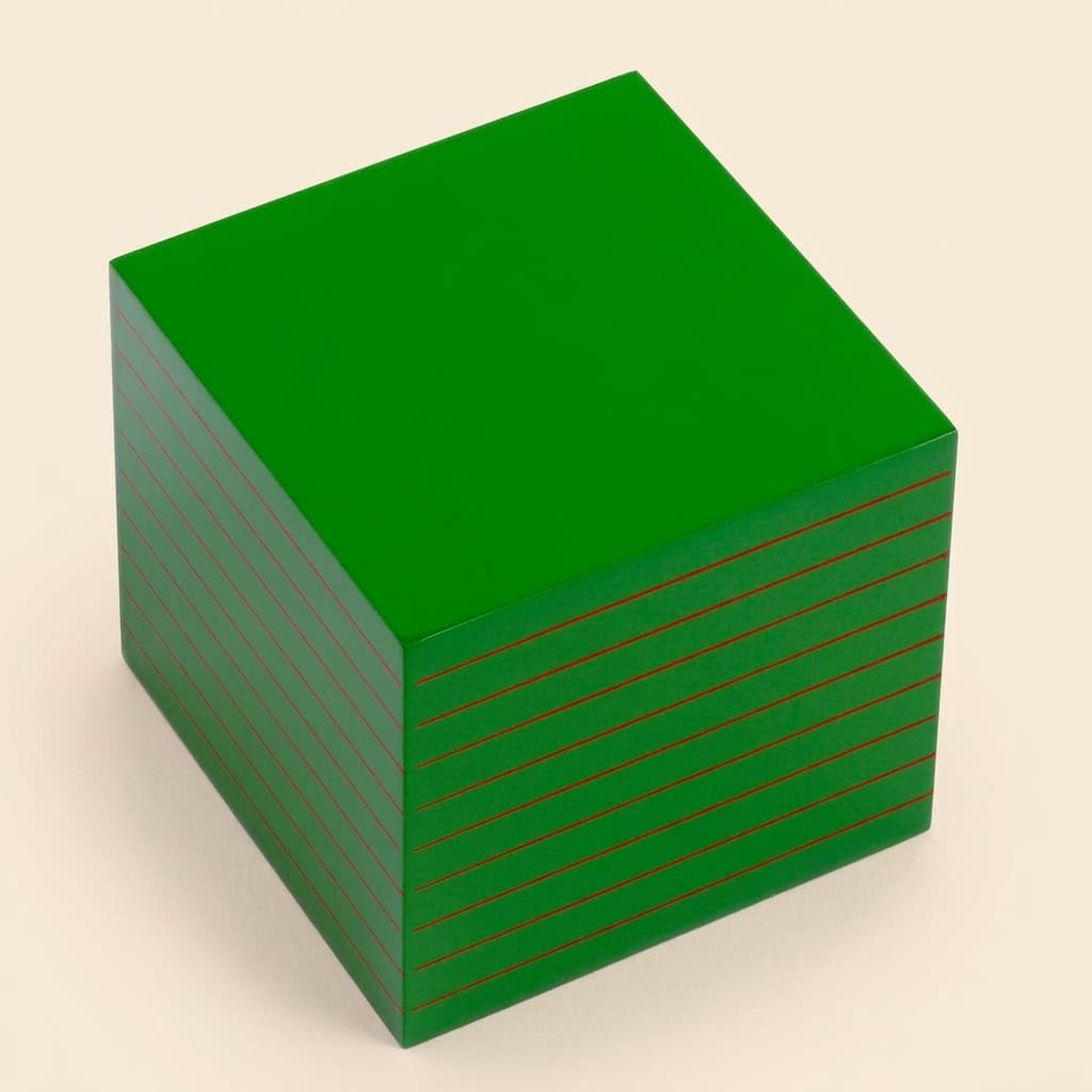 Zahlenhierarchie Würfel: 50mm Holz-Tausender-Darstellung - Montessori Material | Faborino