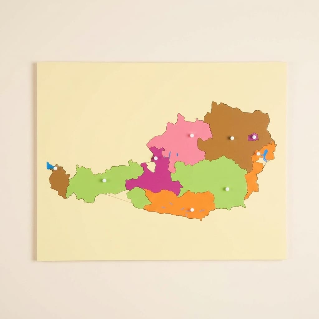 Puzzlekarte: Österreich - Montessori Material | Faborino