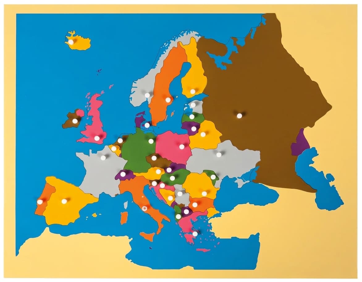 Puzzlekarte: Europa - Montessori Material | Faborino