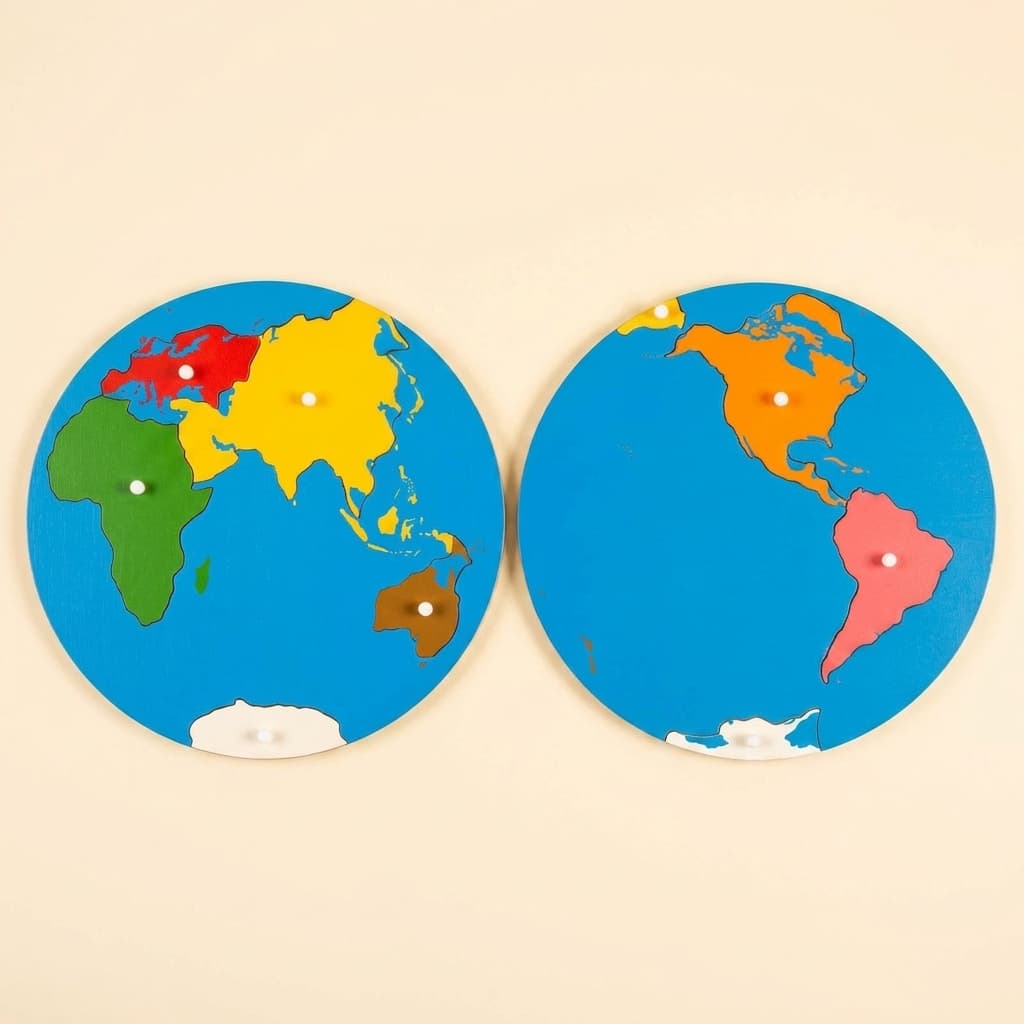 Puzzlekarte: Weltkarte: Asien-Ansicht - Montessori Material | Faborino